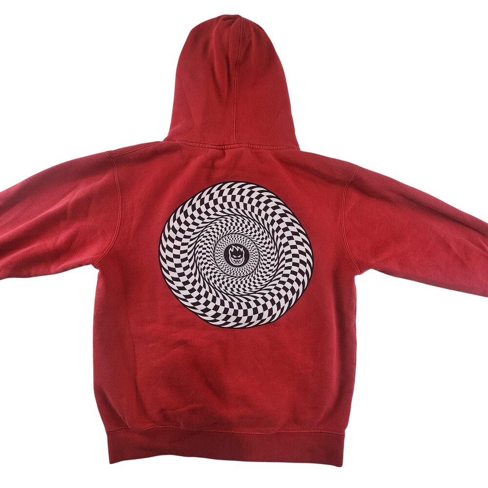 Spitfire Hoodie Sweatshirt Mens Small Red Pullover Bighead Swirl Logo Skate